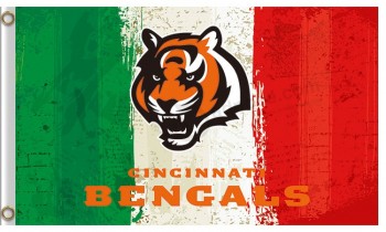Großhandelsgewohnheit nfl Cincinnati Bengals 3'x5 Polyester kennzeichnet drei Farben