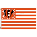 Atacado personalizado nfl cincinnati bengals 3'x5 'bandeiras de poliéster estrela da listra