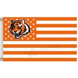 Atacado personalizado nfl cincinnati bengals 3'x5 'bandeiras de poliéster bengalas estrelas listras