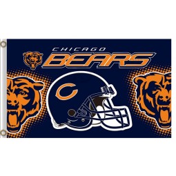 Nfl chicago ursos 3'x5 'bandeiras de poliéster tem capacete para venda