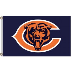 Custom nfl chicago ursos 3'x5 'poliéster bandeiras logotipo urso para venda
