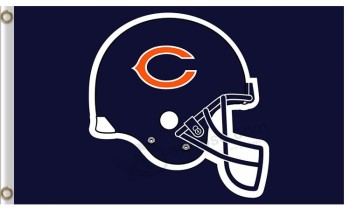 Custom NFL Chicago Bears 3'x5' polyester flags helmet upwards for sale