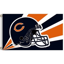 Custom NFL Chicago Bears 3'x5' polyester flags helmet radiaactive rays for sale