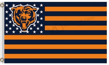 Personnalisé nfl chicago ours 3'x5 'drapeaux en polyester portent des rayures étoilées à vendre