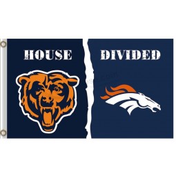 NFL Chicago Bears 3'x5' polyester flags divided with broncos for sale