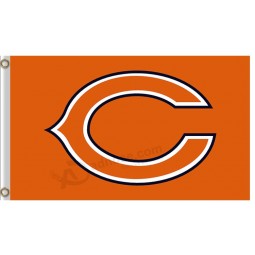 Custom cheap NFL Chicago Bears 3'x5' polyester flags capital C orange for sale