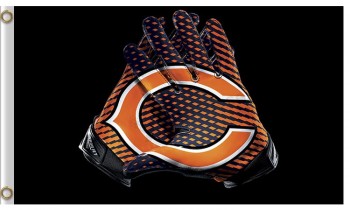 Wholesale custom high-end NFL Chicago Bears 3'x5' polyester flags gloves