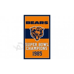 Wholesale custom high-end NFL Chicago Bears 3'x5' polyester flags bears champions 1985
