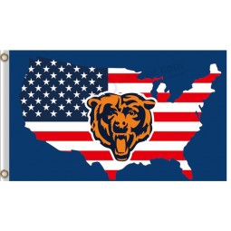 Wholesale custom high-end NFL Chicago Bears 3'x5' polyester flags US map