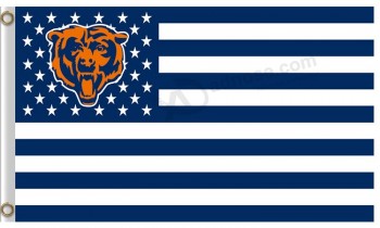 Haut de gamme personnalisé-Fin nfl chicago ours 3'x5 'drapeaux en polyester étoiles rayées
