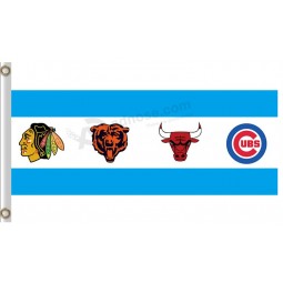 Custom high-end NFL Chicago Bears 3'x5' polyester flags all Chicago teams