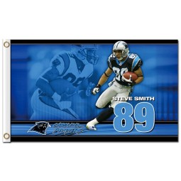 Custom high-end NFL Carolina Panthers 3'x5' polyester flags Steve Smith 89