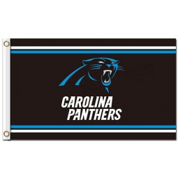 Custom high-end NFL Carolina Panthers 3'x5' polyester flags stripes up and down