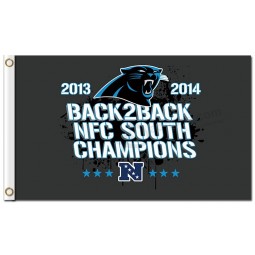 Custom high-end NFL Carolina Panthers 3'x5' polyester flags back2back NFC south champions