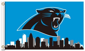 Custom high-end NFL Carolina Panthers 3'x5' polyester flags city skyline