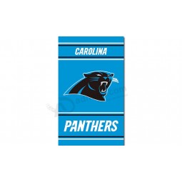NFL Carolina Panthers 3'x5' polyester flags vertical with stripe up and down