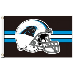 NFL Carolina Panthers 3'x5' polyester flags helmet with stripes middle
