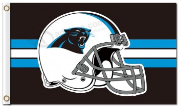 NFL Carolina Panthers 3'x5' polyester flags helmet with stripes middle