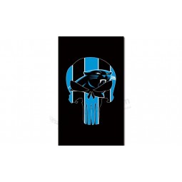 NFL Carolina Panthers 3'x5' polyester flags skull