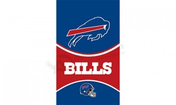 Nfl Buffalo Bills 3'x5 'Polyester Flags Logo und Helm auf und ab