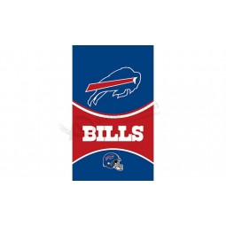 Nfl buffalo bills 3 'x 5' polyester drapeaux logo et le casque de haut en bas