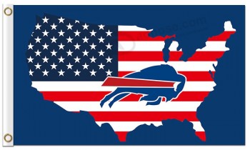 Nfl buffalo bill 3'x5'聚酯旗帜我们的地图