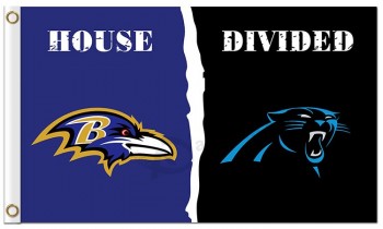 NFL Baltimore Ravens 3'x5' polyester flags house divided with panthers