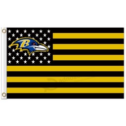 Custom high-end NFL Baltimore Ravens 3'x5' polyester flags stars stripes dark yellow