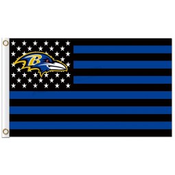 Custom high-end NFL Baltimore Ravens 3'x5' polyester flags stars stripes blue dark