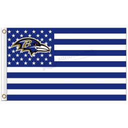 Custom high-end NFL Baltimore Ravens 3'x5' polyester flags stars stripes blue