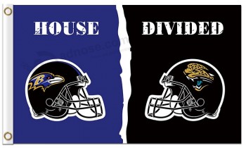 NFL Baltimore Ravens 3'x5' polyester flags house divided with Jaguars for sale
