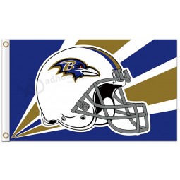 Custom high-end NFL Baltimore Ravens 3'x5' polyester flags helmet radioactive rays stripes