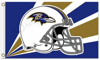 Custom high-end NFL Baltimore Ravens 3'x5' polyester flags helmet radioactive rays stripes
