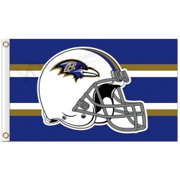 Custom high-end NFL Baltimore Ravens 3'x5' polyester flags helmet with stripes