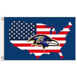 Custom high-end NFL Baltimore Ravens 3'x5' polyester flags US map