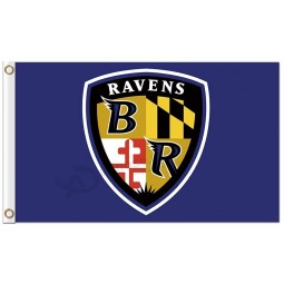Custom high-end NFL Baltimore Ravens 3'x5' polyester flags logo shield