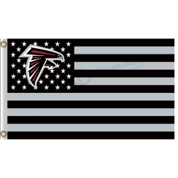 изготовленный под заказ высокий-End nfl atlanta falcons3'x5 'полиэфирные флаги с серыми полосами