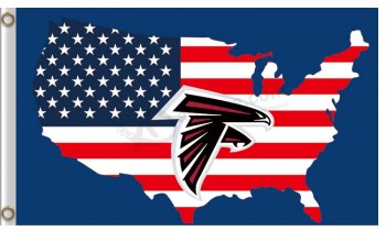 Custom high-end NFL Atlanta Falcons3'x5' polyester flag US map