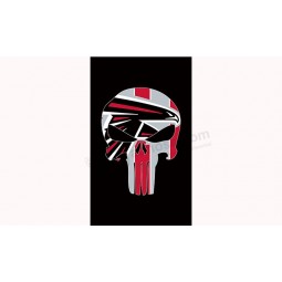 Haut personnalisé-Fin nfl atlanta falcons3'x5 'crâne de drapeau en polyester