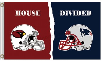 Aangepaste goedkope nfl Arizona kardinalen 3'x5 'polyester vlag huis verdeeld met patriotten