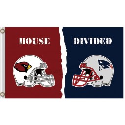 Custom cheap NFL Arizona Cardinals 3'x5' polyester flag house divided with patriots