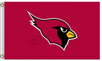 Aangepaste goedkope nfl Arizona kardinalen 3'x5 'polyester vlag rode vogel