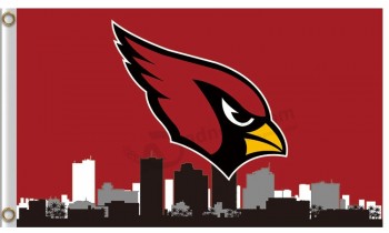Custom cheap NFL Arizona Cardinals 3'x5' polyester flag city skyline