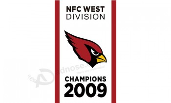 맞춤형 저렴한 nfl arizona cardinals 3'x5 '폴리 에스테르 깃발 챔피언 2009