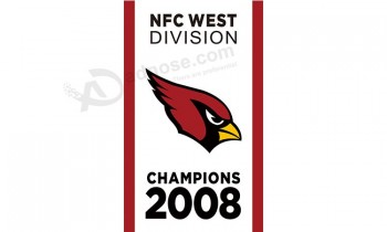 맞춤형 저렴한 nfl arizona cardinals 3'x5 '폴리 에스테르 깃발 챔피언 2008