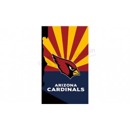 Custom cheap NFL Arizona Cardinals 3'x5' polyester flag radioactive rays verticle