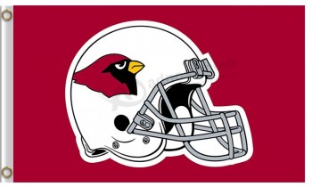 Wholesale high-end NFL Arizona Cardinals 3'x5' polyester flag helmet flatwise
