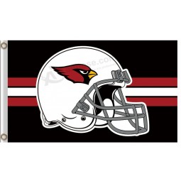 Wholesale high-end NFL Arizona Cardinals 3'x5' polyester flag helmet with line at middle