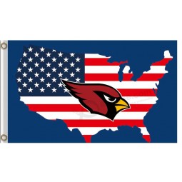 Wholesale high-end NFL Arizona Cardinals 3'x5' polyester flag US map