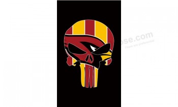 Nfl arizona cardinals 3'x5 'ポリエステルの旗の頭蓋骨